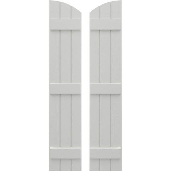 Ekena Millwork Americraft 3-Board (3 Batten) Wood Joined Board-n-Batten Shutters w/Ellipt Top, ARW401BE311X77STH, PR ARW401BE311X77STH - main